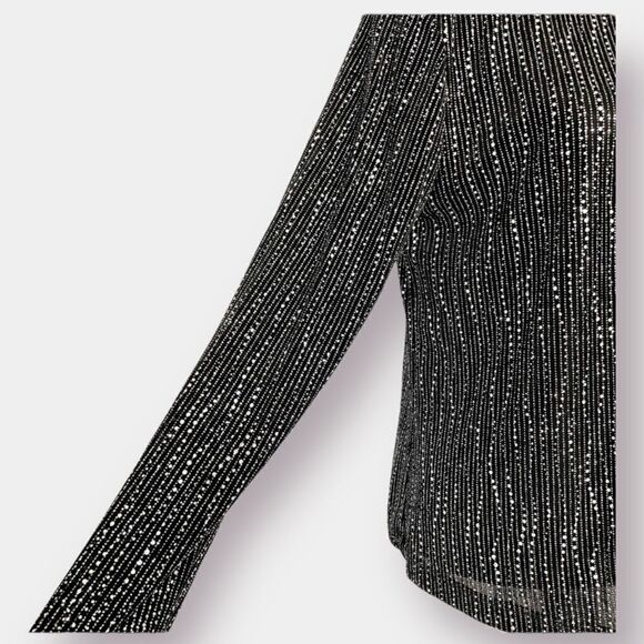 Elegant Evening Tank Cardigan 2 piece Set Black Silver Size L Connected Apparel - Picture 7 of 9